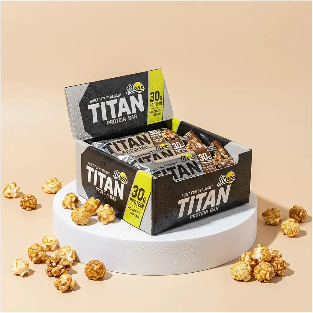 Батончик FitWin Titan 9x85 г Карамельний попкорн - фото 2