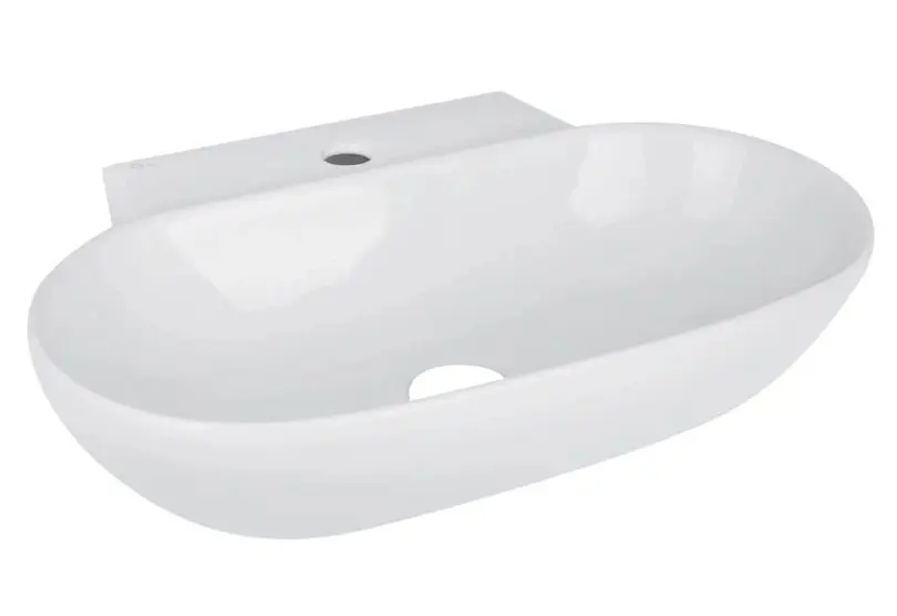 Комплект Qtap Cardinal: Раковина подвесная/накладная овальная 565х400х130 мм White + Донный клапан PU02 (QT0411K177WN47330) - фото 3