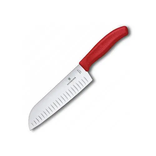 Кухонний ніж Victorinox SwissClassic Santoku лезо 17см ріфл. з черв. ручкою у подар.упак.