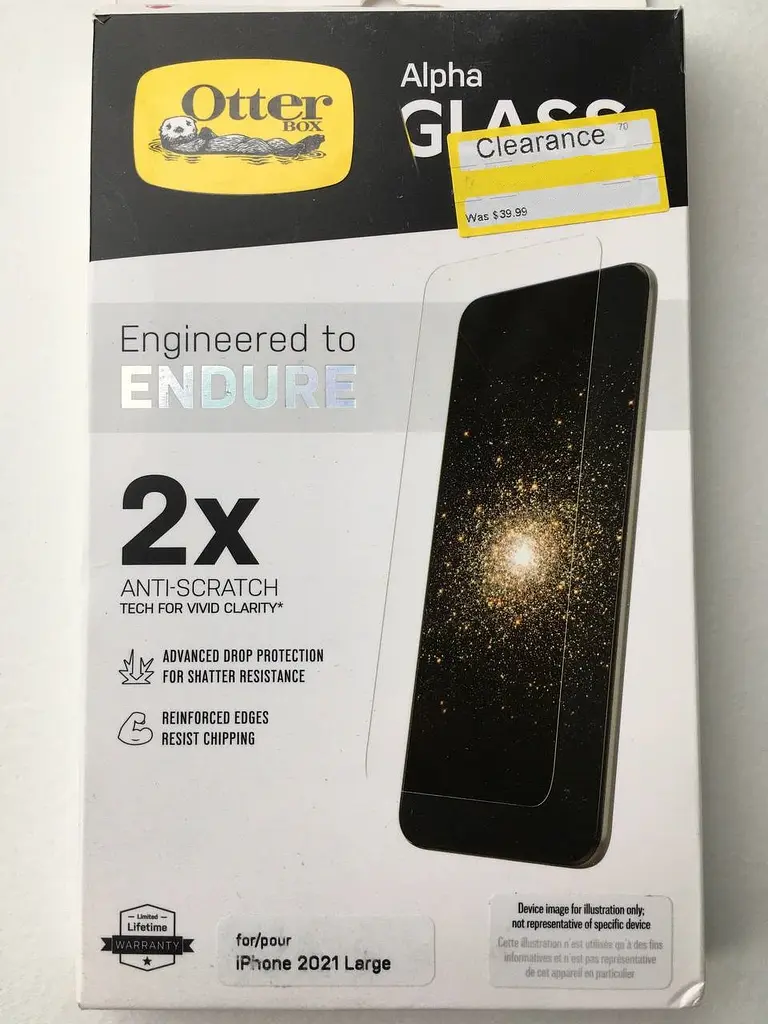 Захисне скло протиударне OtterBox Alpha Glass 2X для iPhone 14/13/13 Pro (77-86340)