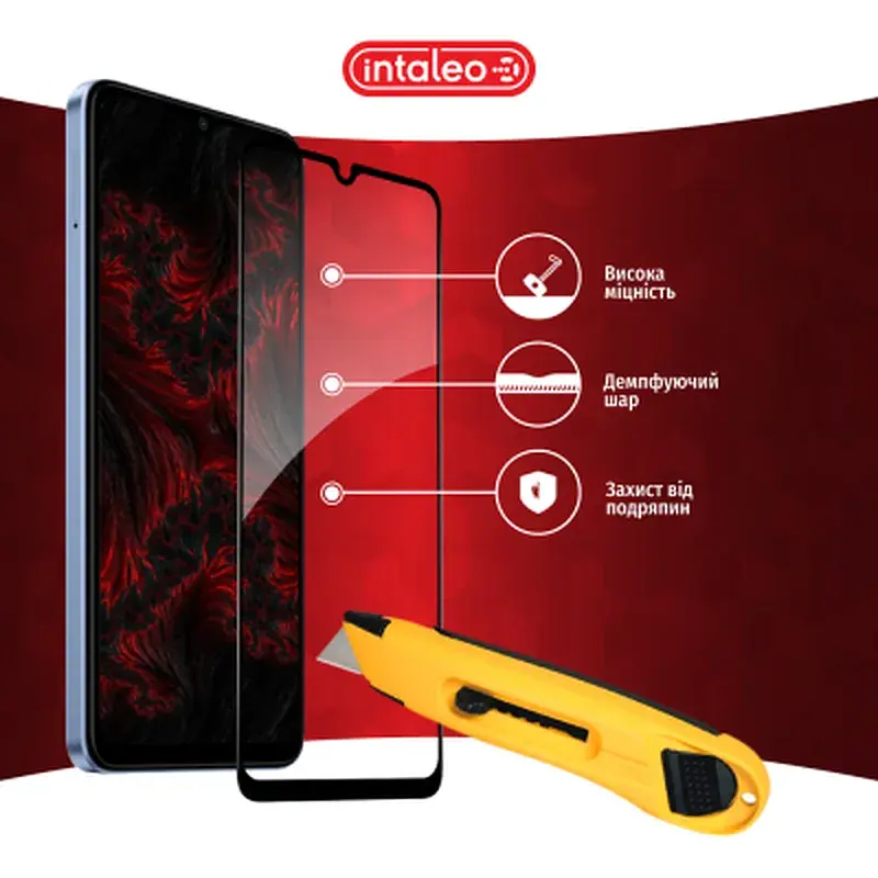 Скло захисне Intaleo Full Glue Xiaomi Redmi A3 Black (1283126591297) - фото 5