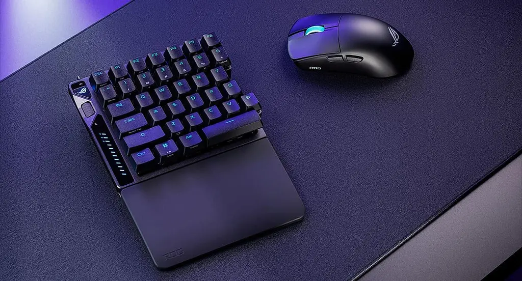 Клавиатура ASUS ROG Falcata Split 83key Magnetic Switch USB-A/WL/BT EN RGB Black (90MP043H-BKUA20) - фото 11