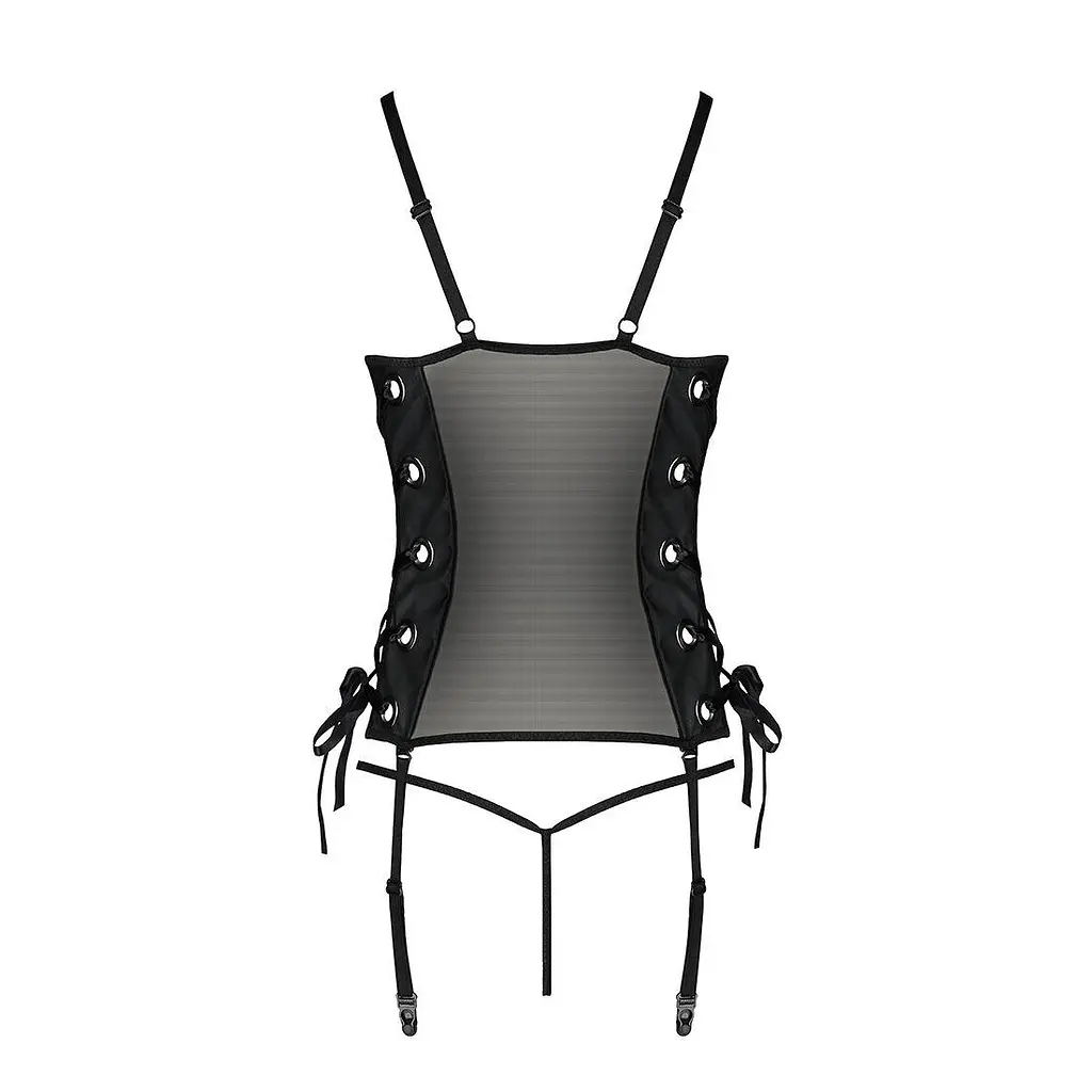 Сітчастий корсет з екошкіри Passion Passion Malwia CorSet L/XL - фото 6