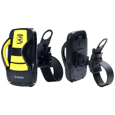 Велодержатель Remax RM-C08 Phone Holder for Bicycle черно-желтый - фото 2