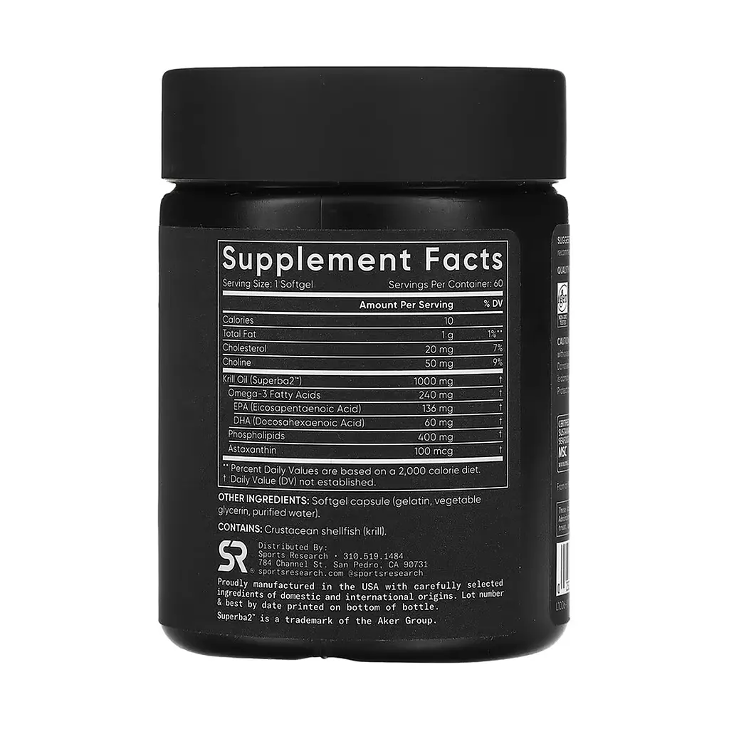 Омега-3 риб'ячий жир Sport Research Krill Oil 1000 мг 60 софтгелів - фото 2