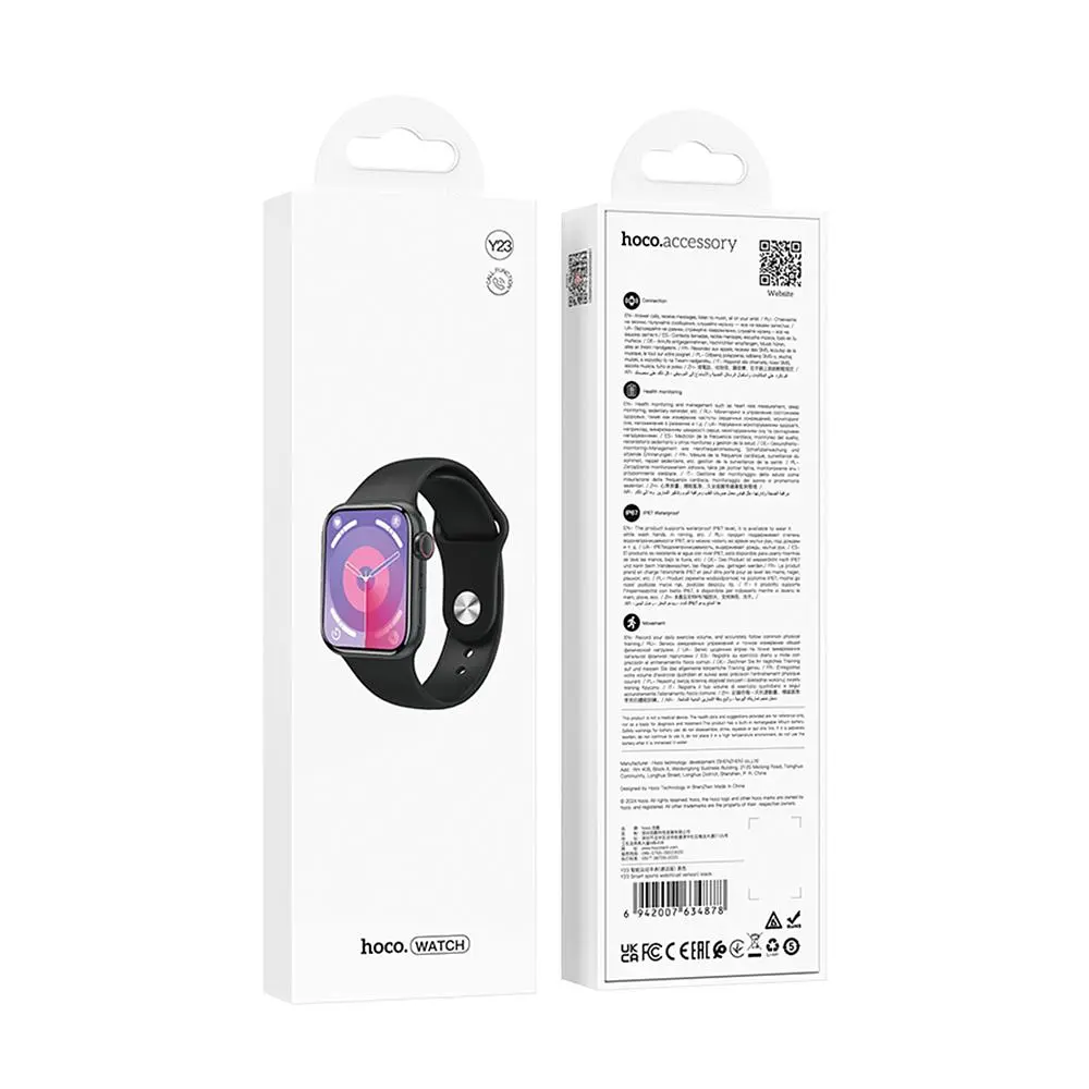 Смарт-годинник Hoco Y23 51mm, 300 mAh, IP67 Smart sports watch (call version) Black (6942007634878) - фото 2