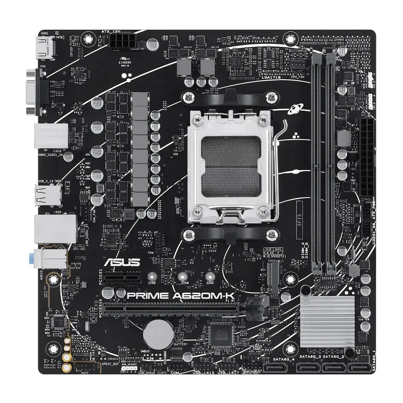 ASUS Материнська плата PRIME A620M-K sAM5 A620 2xDDR5 HDMI D-Sub mATX