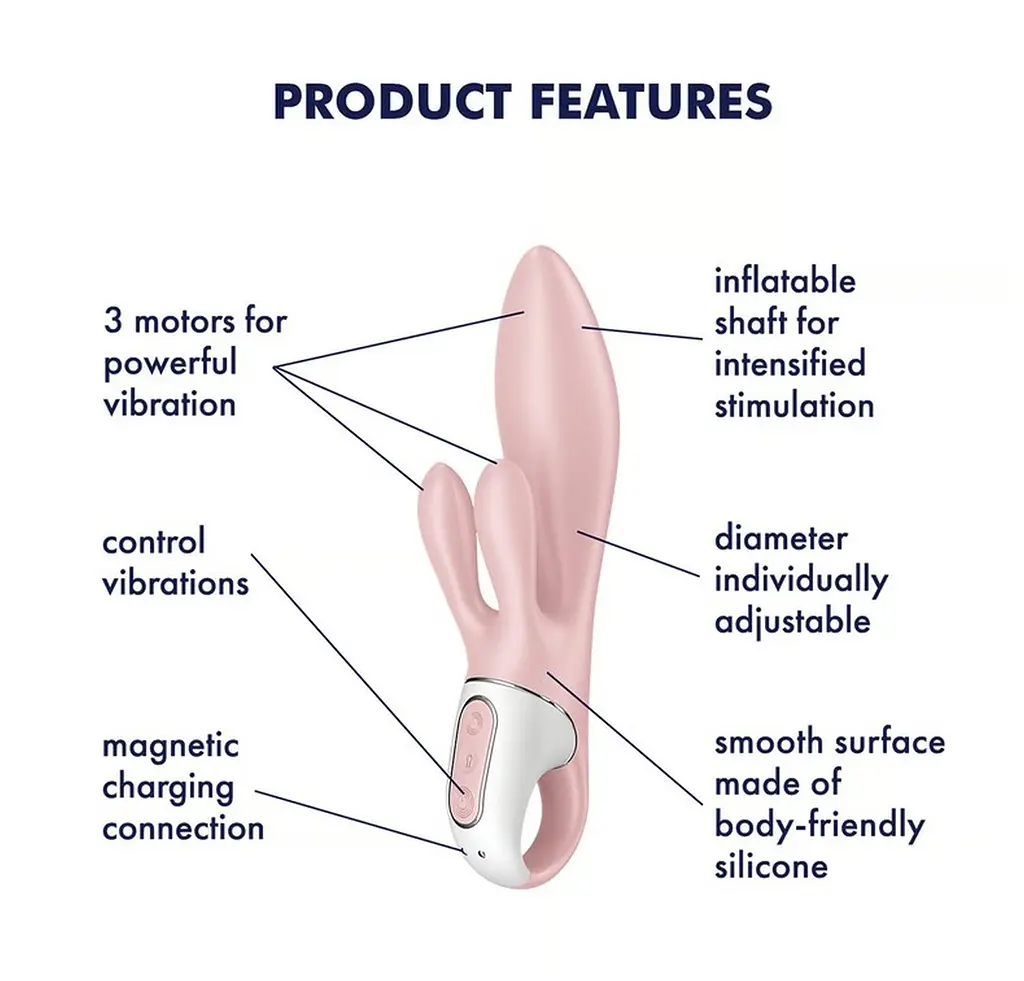 Вібратор-кролик Satisfyer Air Pump Bunny 3 21 см світло-рожевий - фото 2