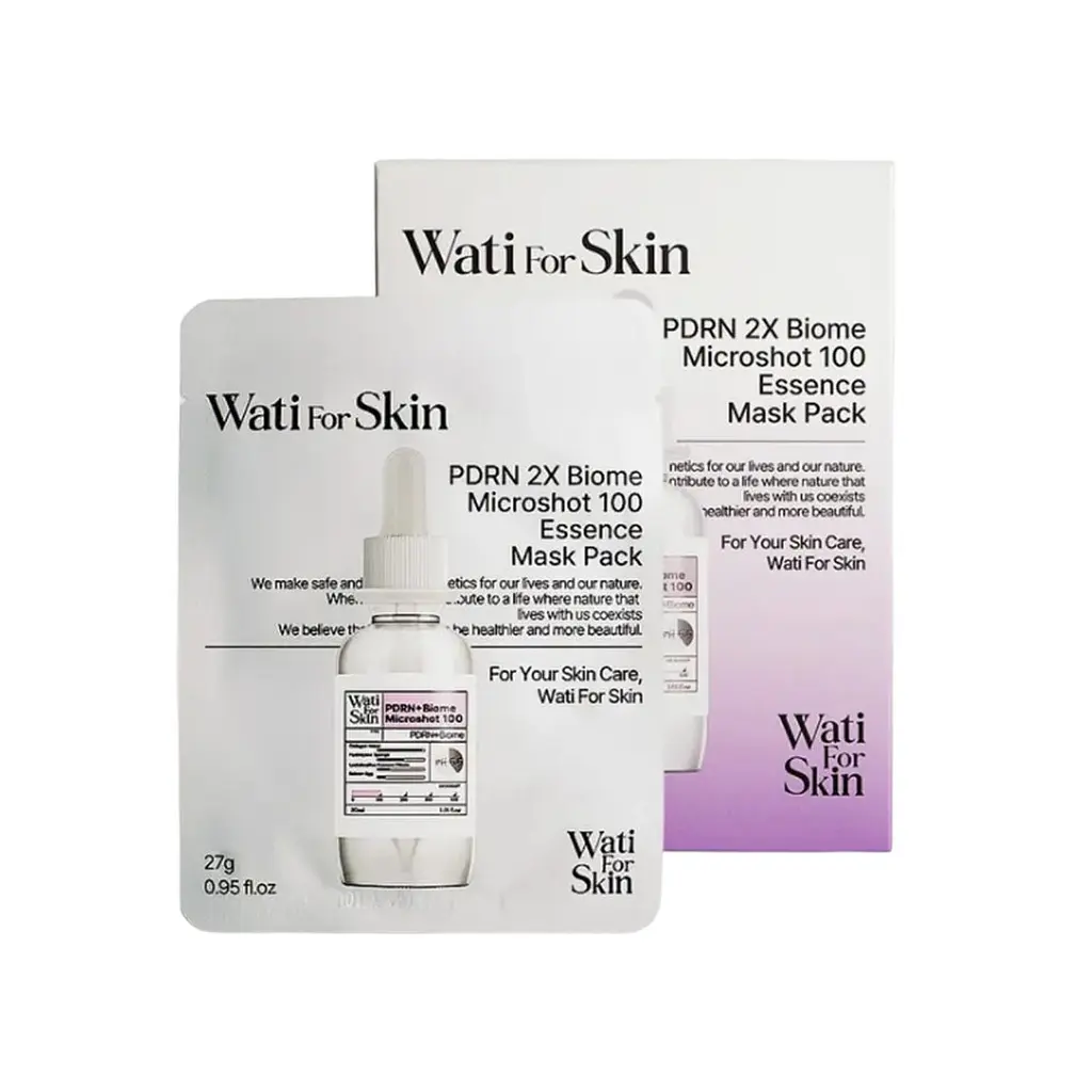 Маска WATI FOR SKIN тканинна для обличчя PDRN 2X Biome Micro Spicule 100 з біомом для регенерації 27 г