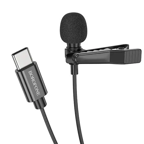 Мікрофон Петличний BOROFONE BFK11 Elegant lavalier microphone Type-C чорний - фото 6