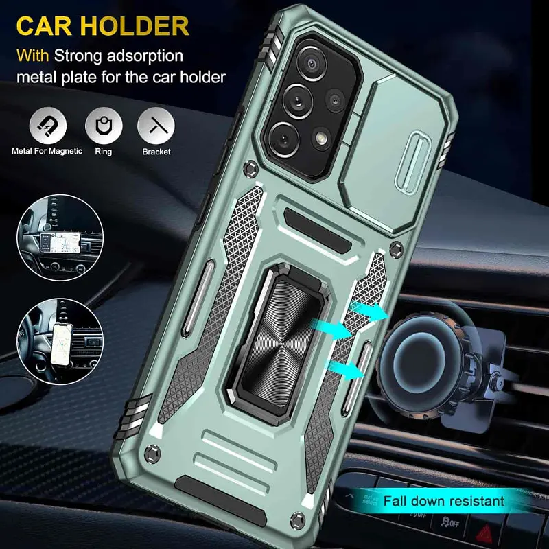 Ударостійкий чохол Camshield Army Ring для Samsung Galaxy A33 5G Зелений / Light Green - фото 2