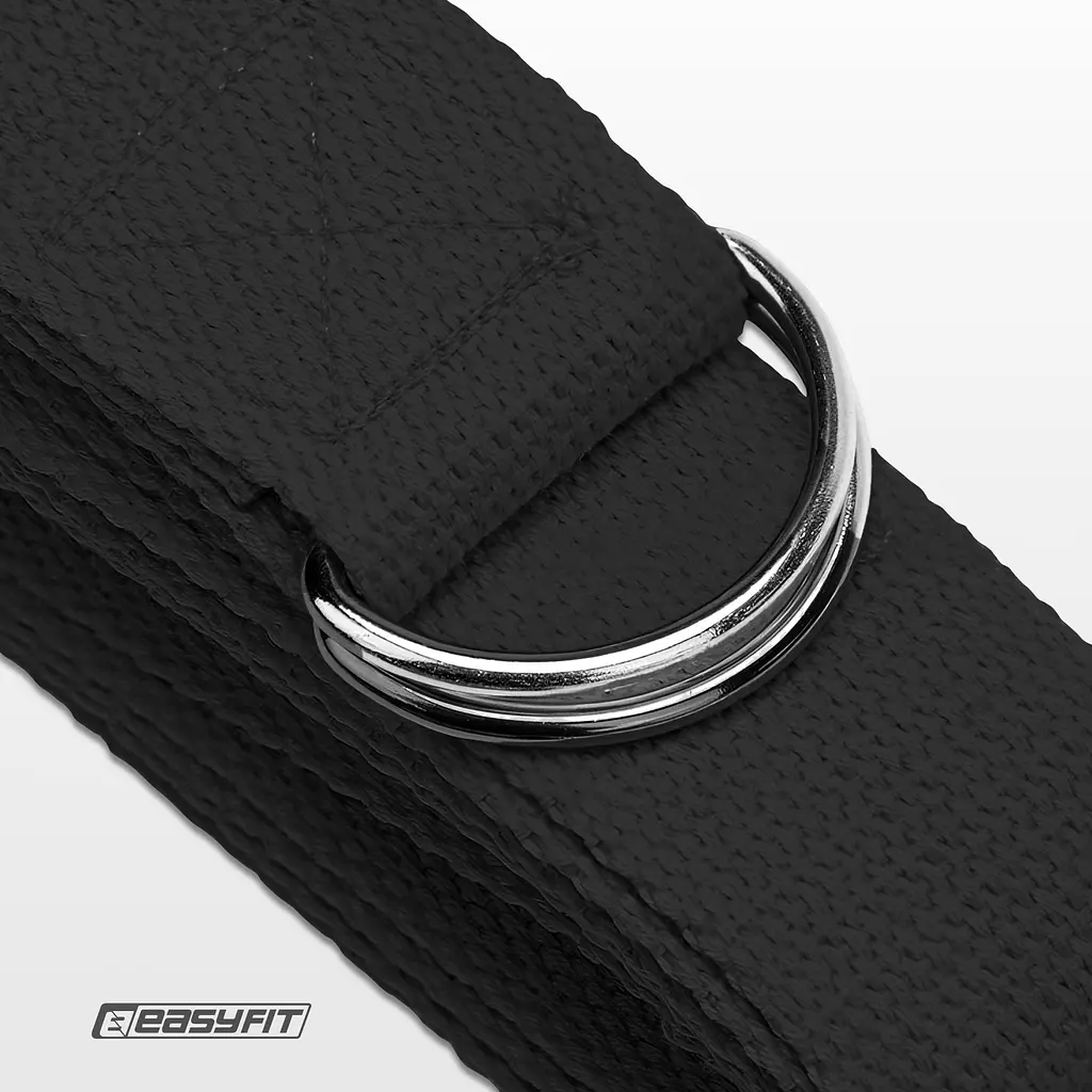 Ремінь для йоги EasyFit Чорний - фото 4
