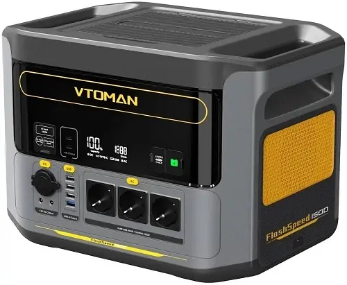 Зарядна станція FlashSpeed 1500, Black/Grey, 1500 Вт / 1548 Вт/год, 2xType-C (100 Вт) Vtoman teh0028578 - фото 3