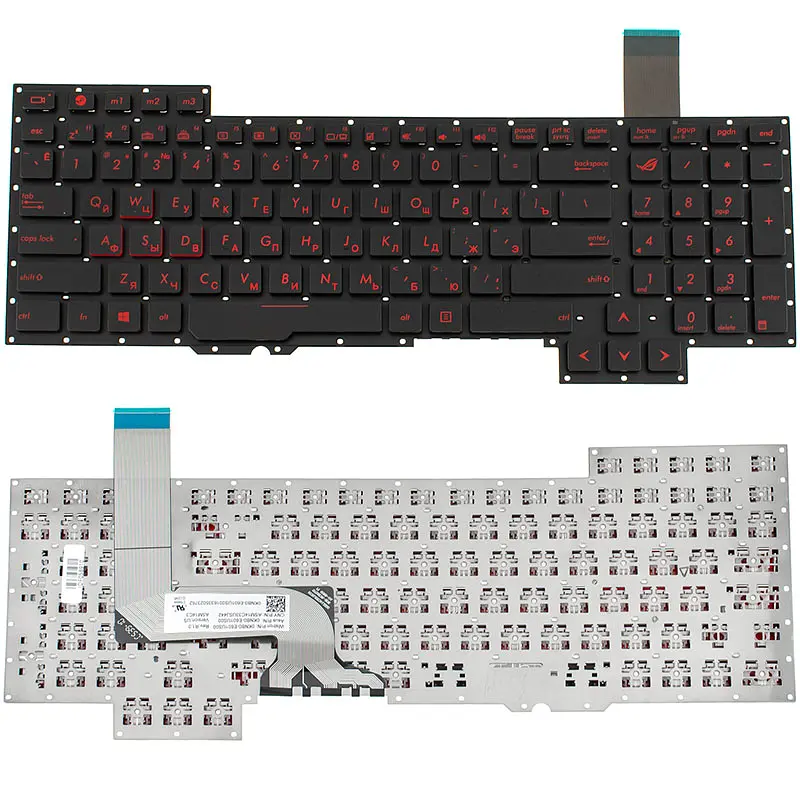 Клавіатура для ноутбука ASUS (G751 series) rus, black, без фрейма - фото 2