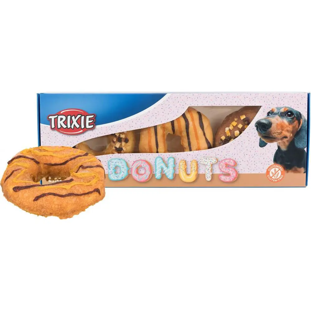 Ласощі для собак Trixie Donuts, набір пончиків з качкою, тріскою та куркою, 10 см, 3 шт., 100 г