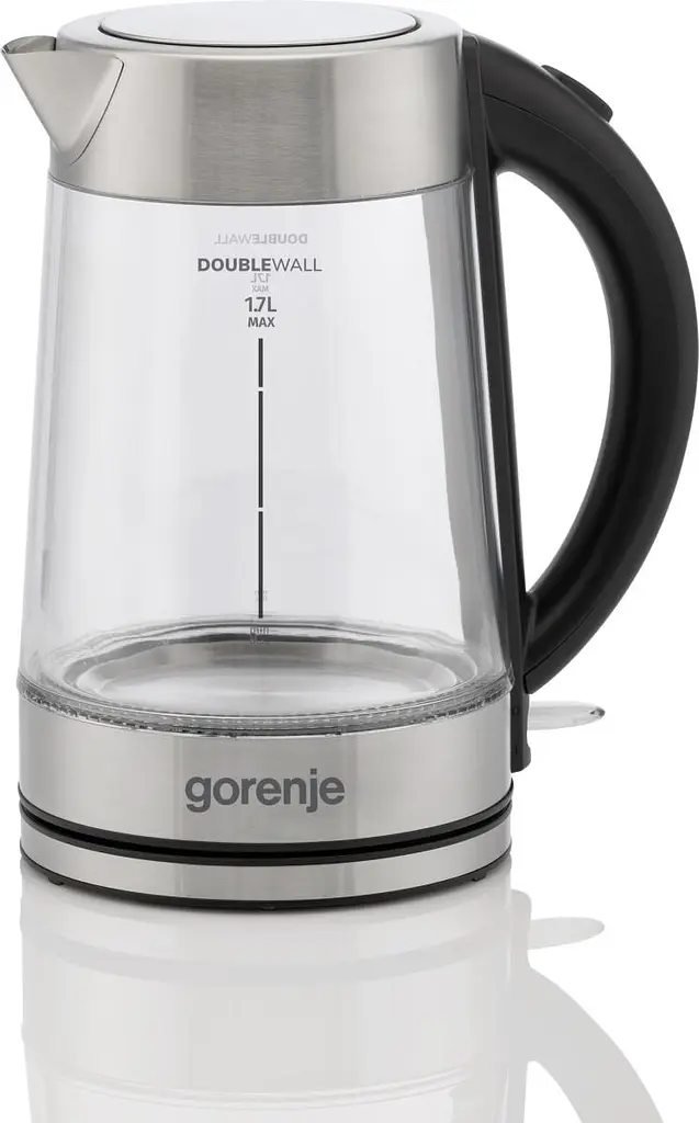 Gorenje Електрочайник 1.7л, 2,200 Вт, strix контроль, скло, нерж - фото 2