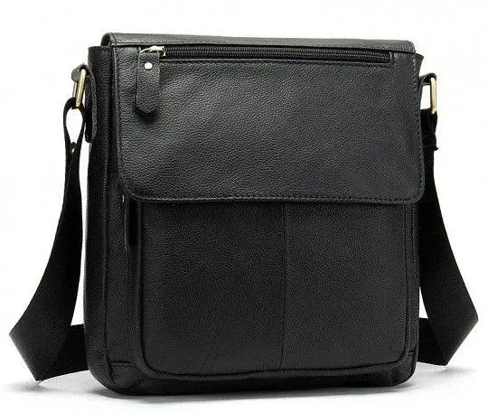 Сумка на плечо из кожи 20021 Vintage черный - фото 4