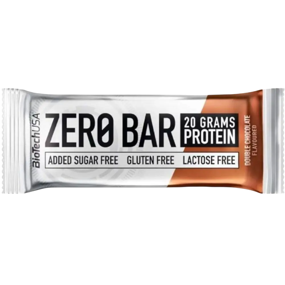 Набір батончик протеїнових BiotechUSA Zero Bar: Chocolate-Banana + Chocolate-Marzipan + Chocolate-Caramel + Cappuccino + Double chocolate 250 г (5 шт. х 50 г) - фото 3