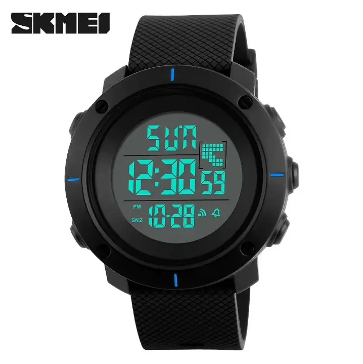 Мужские спортивные часы Skmei 1213 dekker чорные с синим - фото 3