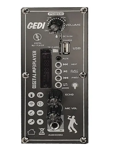 Колонка Big Gedi 892 bluetooth + мікрофон (248х210х386) USB/MP3/FM/BT/TWS black - фото 4