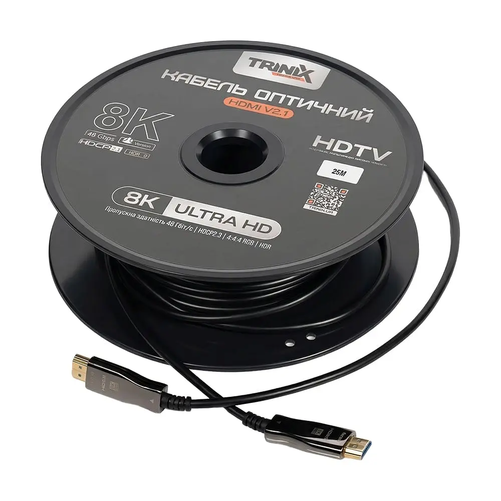 Кабель HDMI V2.1 оптичний 25м Trinix (AOC-HDMI8k-25m) (74-00145) - фото 4