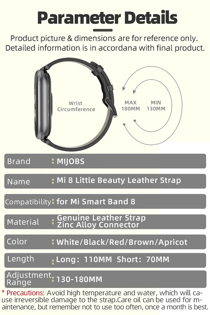 Шкіряний ремінець MiJobs для фітнес-браслета Xiaomi Mi Band 8 і 9 Type A чорний - фото 6
