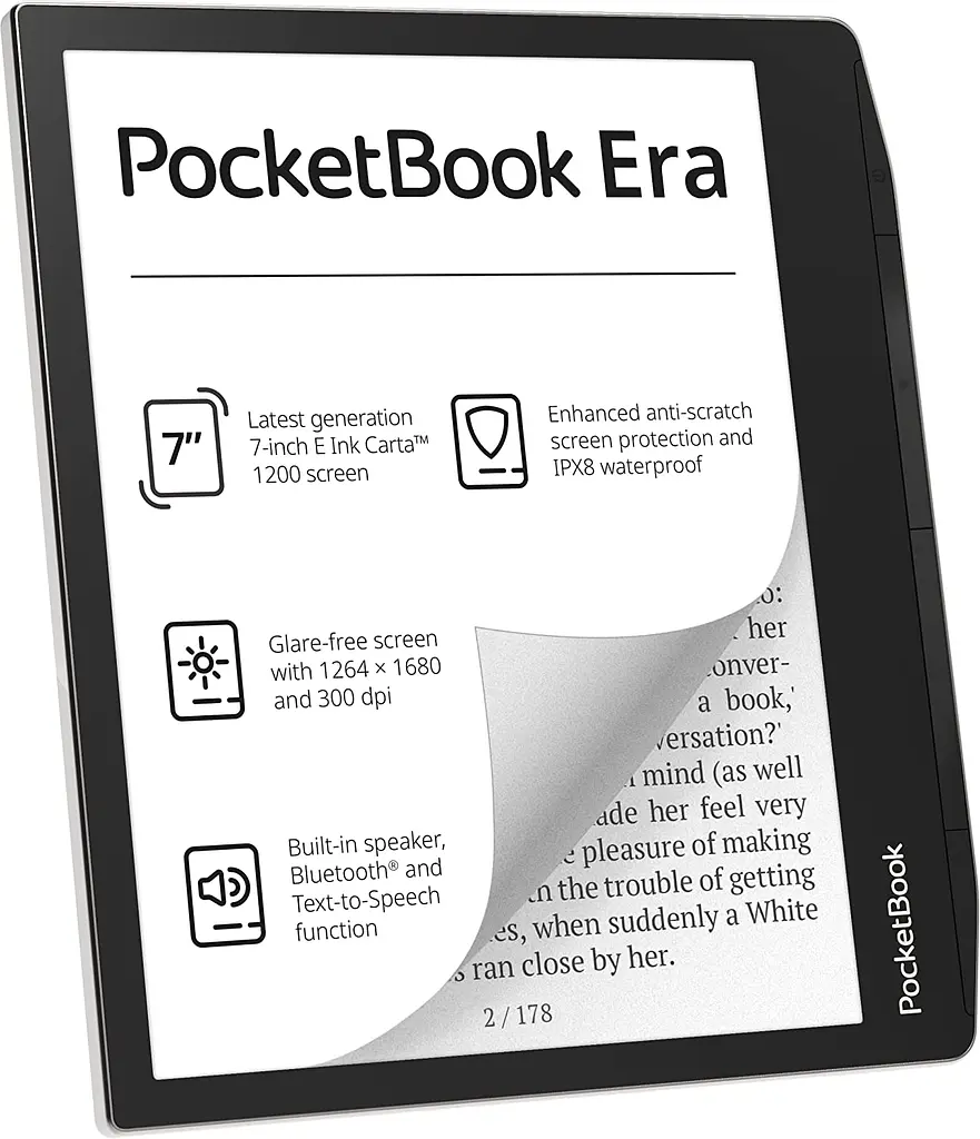 E-Ink Carta 1200, 1680x1264, 300 dpi, Wi-Fi, microSD, 16Гб, IPX8, 1700 мА* рік, підсвічування (PB700-U-16-WW) - фото 2