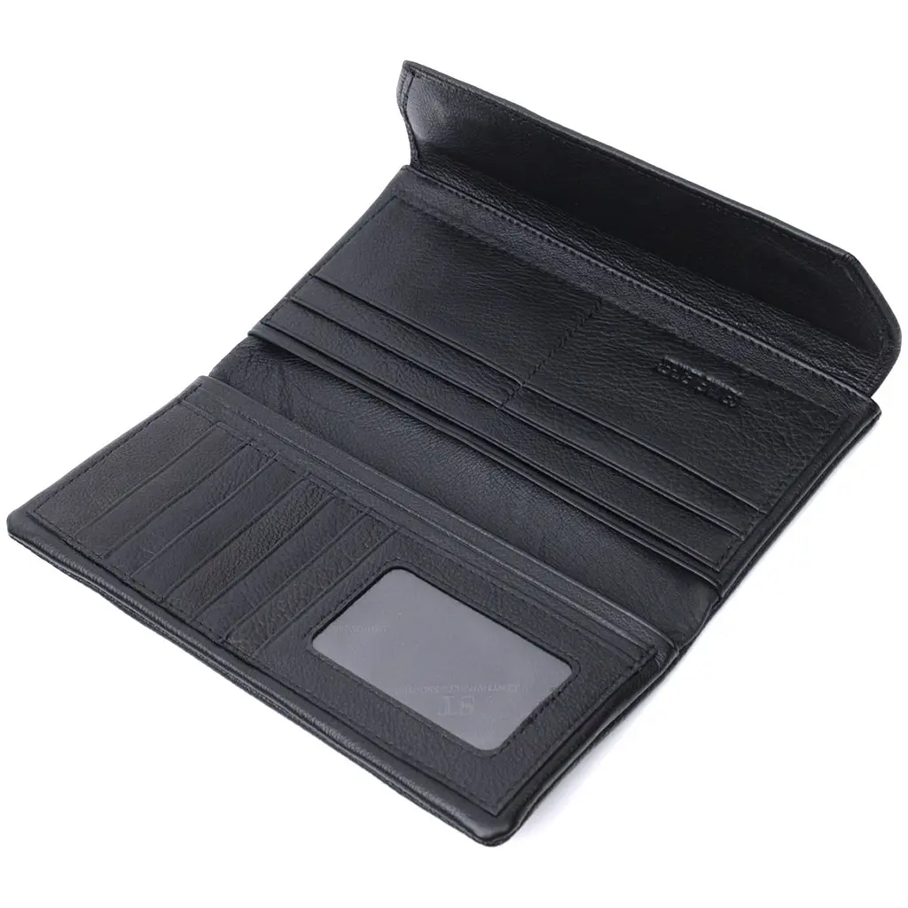 Жіноче портмоне з блоком для карт з натуральної шкіри ST Leather 22698 чорне - фото 8