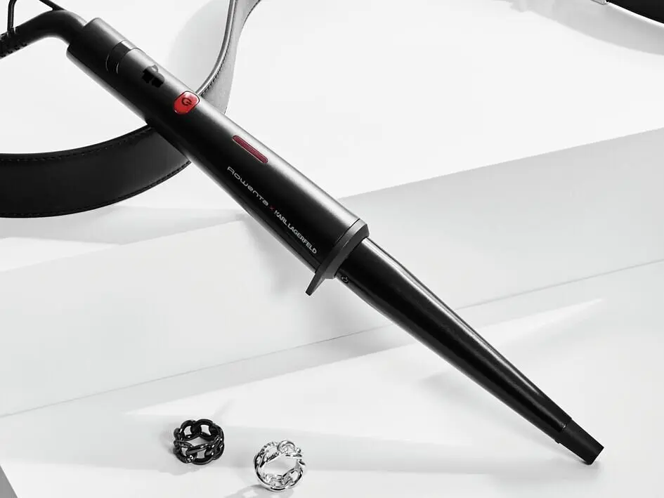 Плойка Rowenta x Karl Lagerfeld Conical Curler, чорна (CF324LF0) - фото 3