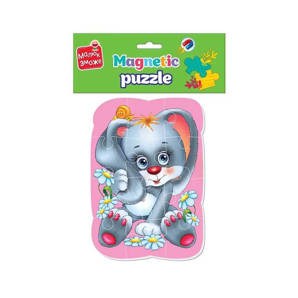 Магнітні пазли Малюк зможе "Зайчик" Vladi toys VT3301-03 А5, Укр - фото 2
