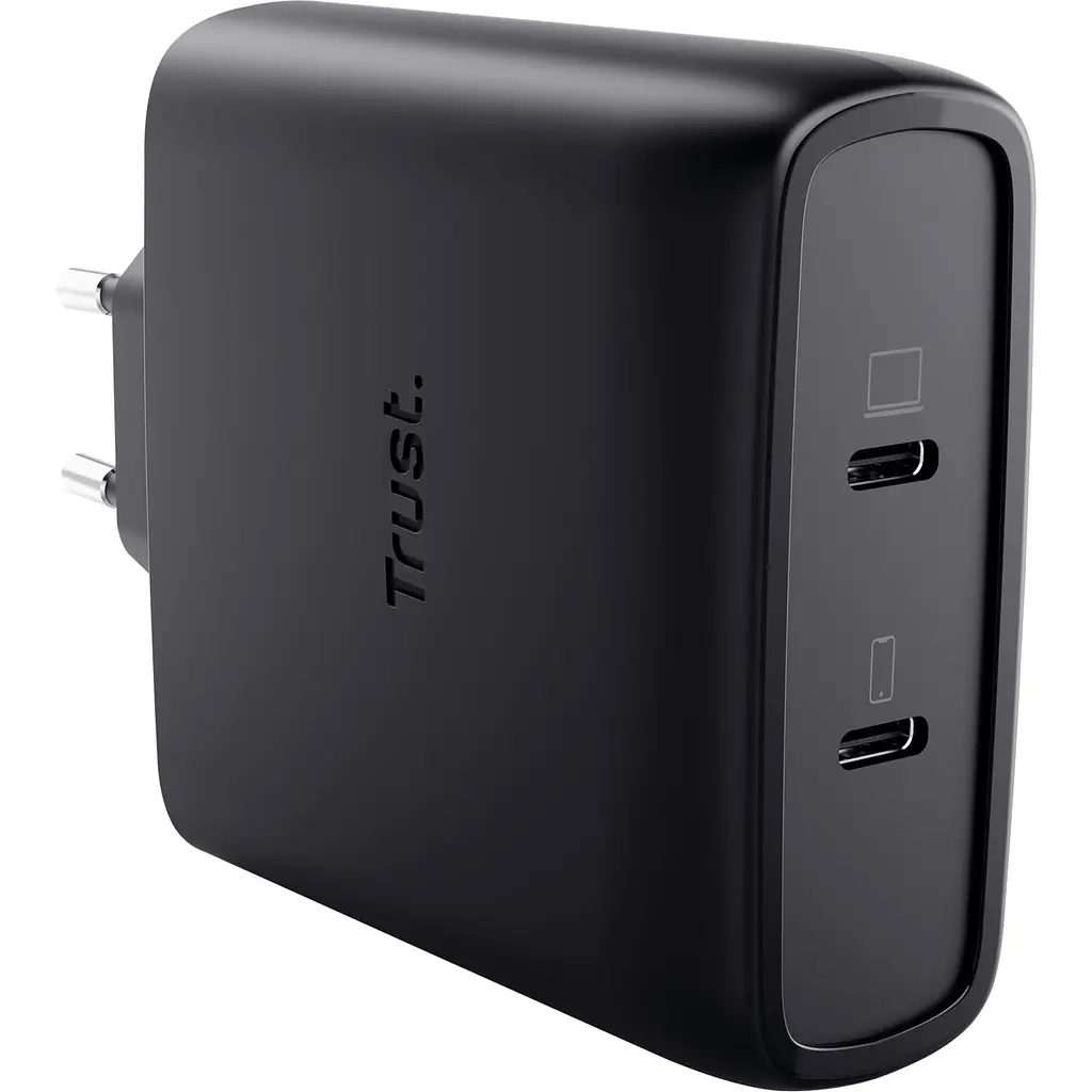 Зарядний пристрій Trust Maxo 100Вт, GaN, 2xUSB-C ,PD/PPS (25527_TRUST) - фото 2