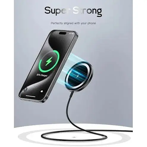 Магнитное беспроводное зарядное устройство Magsafe для iPhone 16/16 Black - фото 5