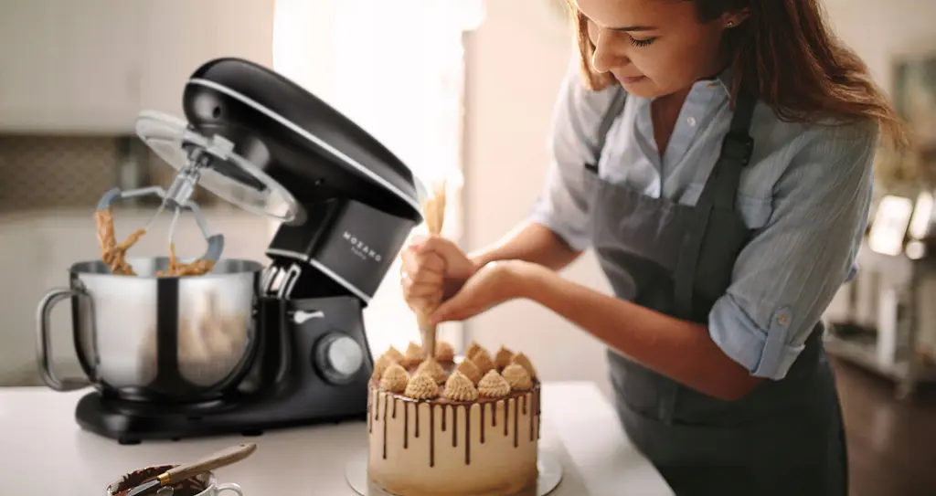 Кухонний комбайн Mozano професійний тістоміс Kitchen Machine 2300 Вт чаша 6,2 л Black Кулінарна книга в подарунок - фото 9