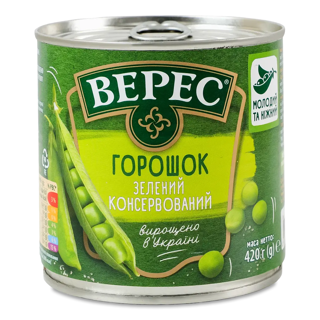 Горошок Верес зелений 420 г