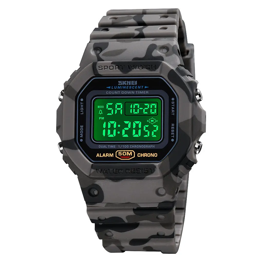 Наручний годинник чоловічий Skmei 1628 Gray Camo, 1628CMGY (12267) - фото 2