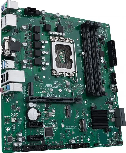 Материнська плата ASUS PRO B660M-C D4-CSM (PRO B660M-C D4-CSM) (Socket 1700, Intel B660, Micro-ATX) - фото 2