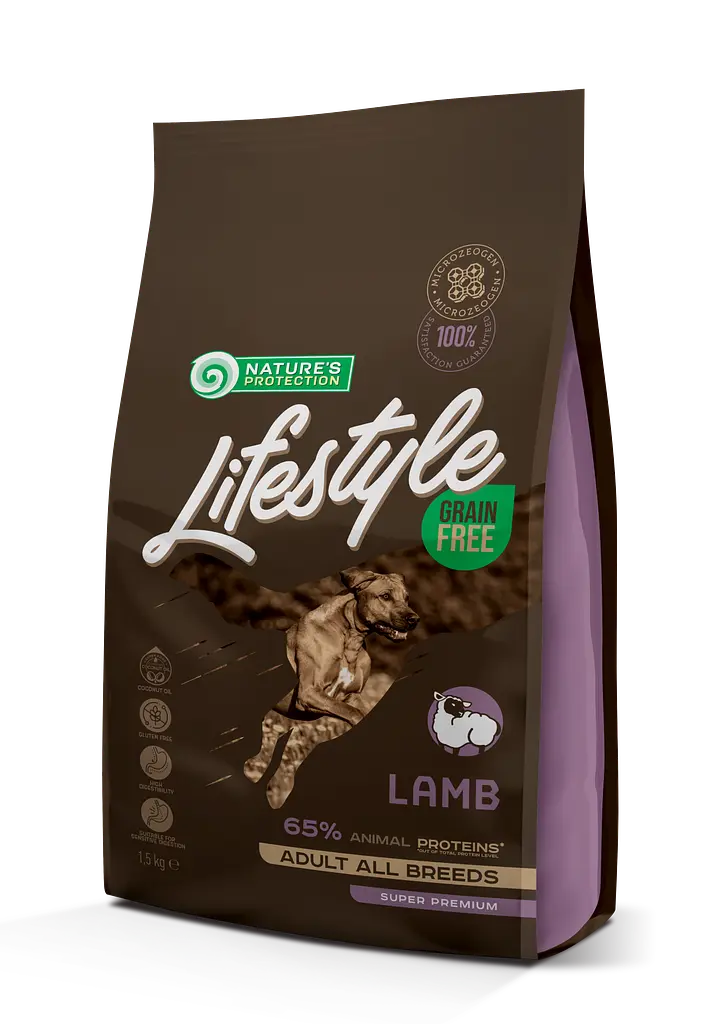 Сухий беззерновий корм з ягнятиною для собак всіх порід Nature's Protection Lifestyle Grain Free Lamb, 1.5 кг