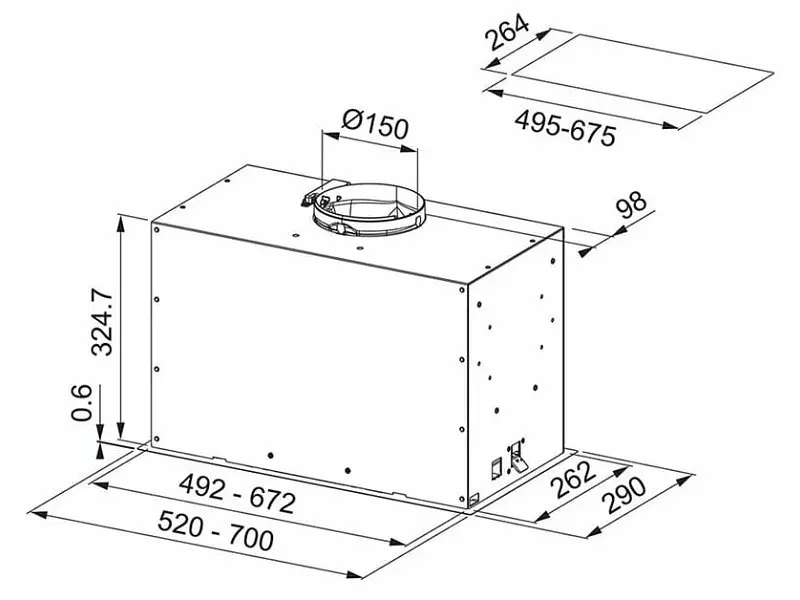 Витяжка Franke Box Flush EVO FBFE BK MATT A52 (305.0665.364) - фото 3