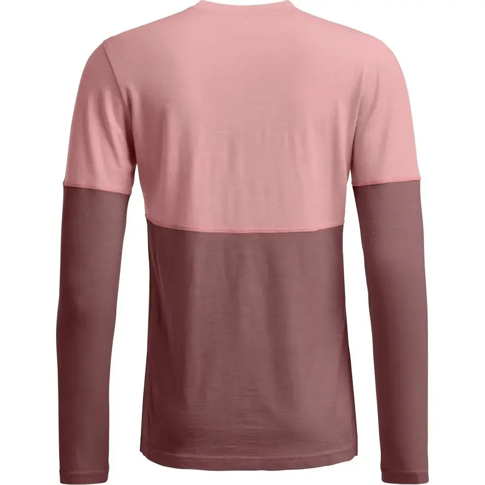 Термофутболка жіноча Ortovox 185 Rock'N'Wool Long Sleeve Women S Темно-рожевий - фото 2