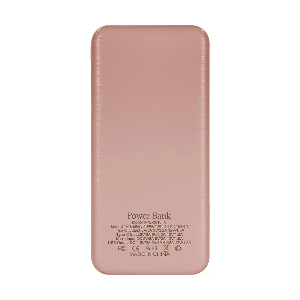Повербанк 10000mAh Power Bank Kraft KPB-2010FC Pink 22.5W QC3.0 (43-00093) - фото 4