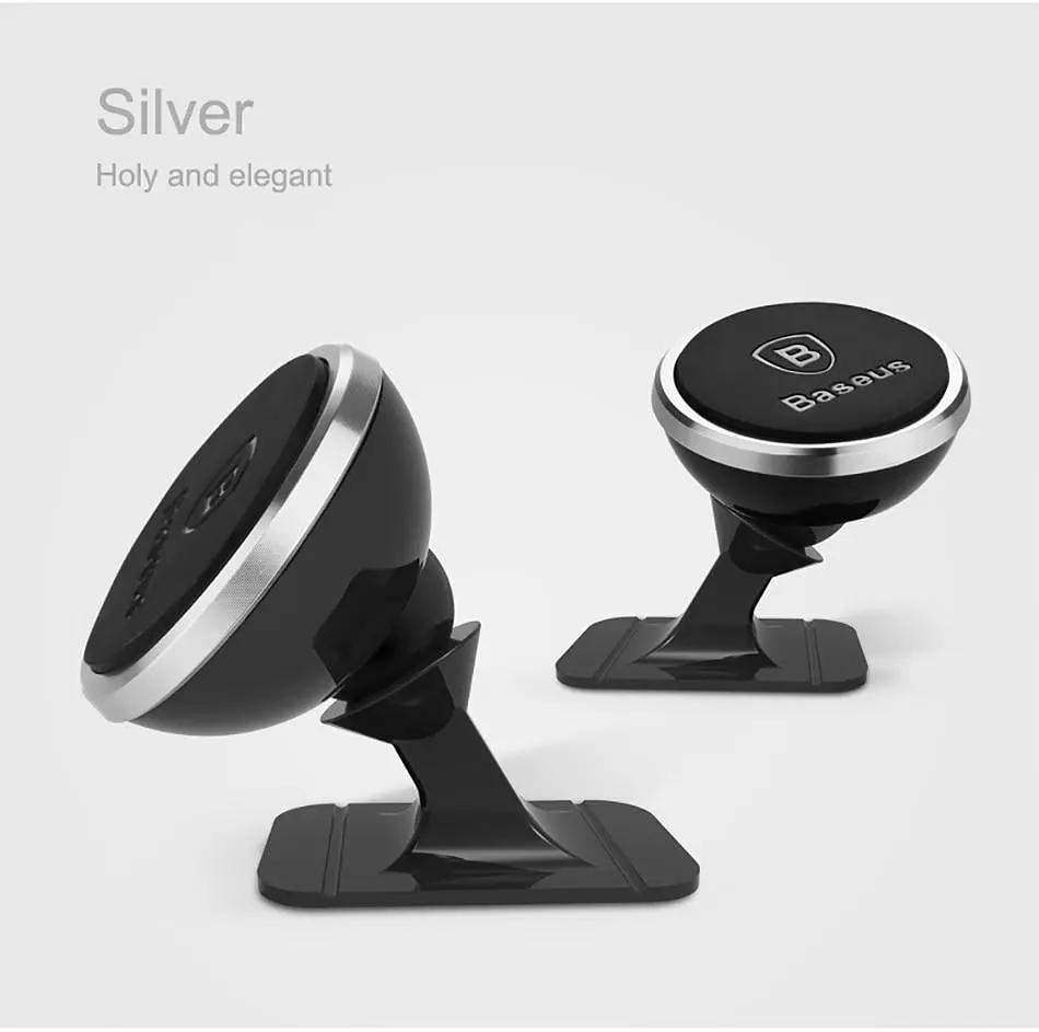 Магнітний автомобільний тримач для смартфона Baseus Car and Desk Holder Magnetic 360 Rotation Сріблястий (90400940) - фото 4