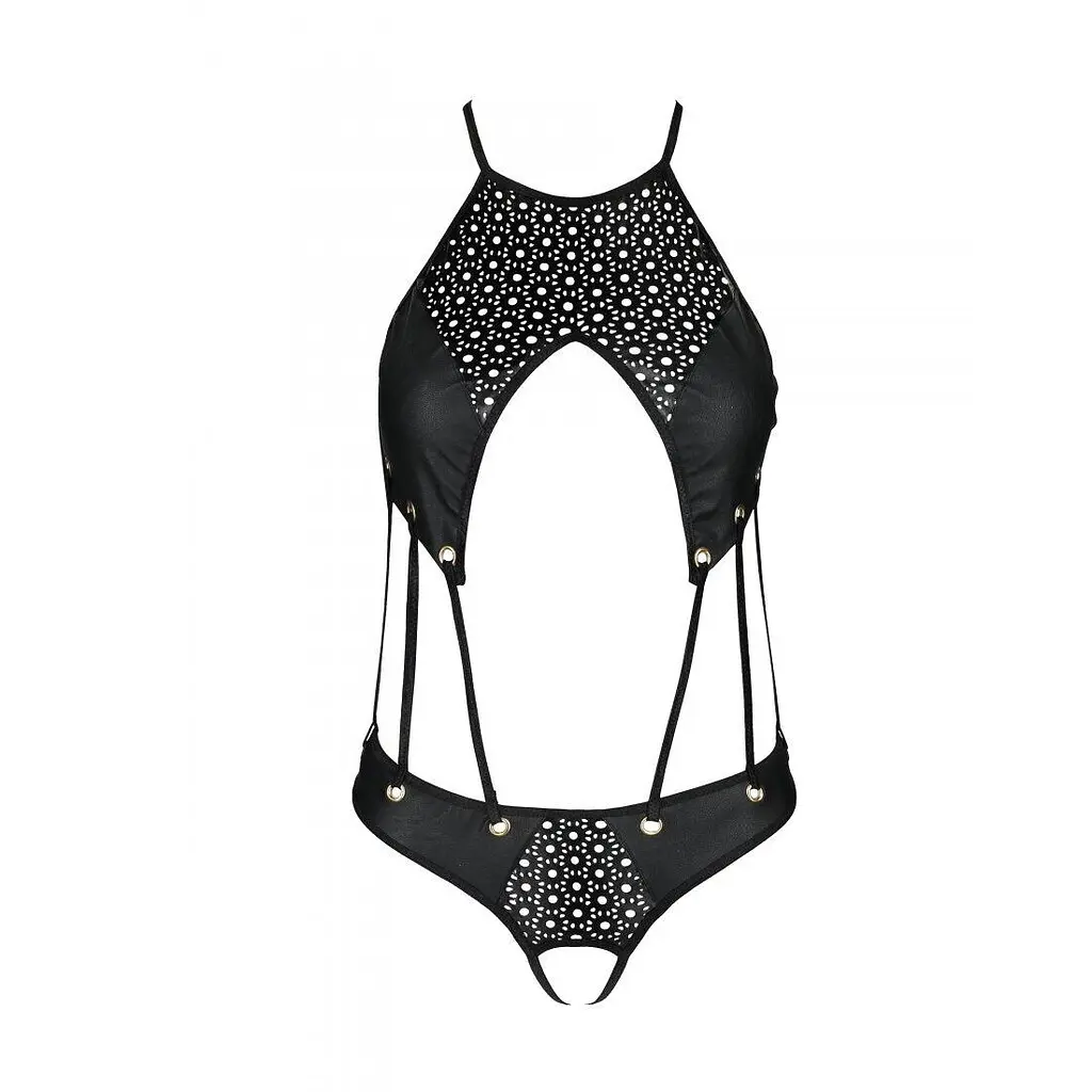 Боді з екошкіри з ремінцями та перфорацією Tamaris Body black L/XL — Passion - фото 3