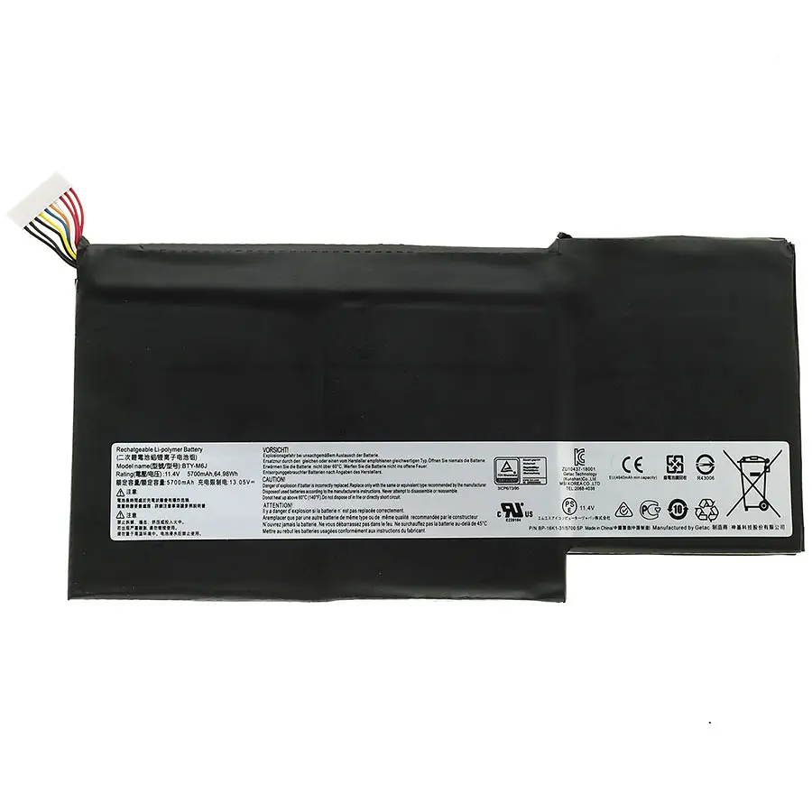 Акумулятор для ноутбука MSI BTY-M6J (Stealth Pro GS43VT, GS63VR, GS73VR) 11.4V 5700 mAh 64.98Wh Black - фото 3