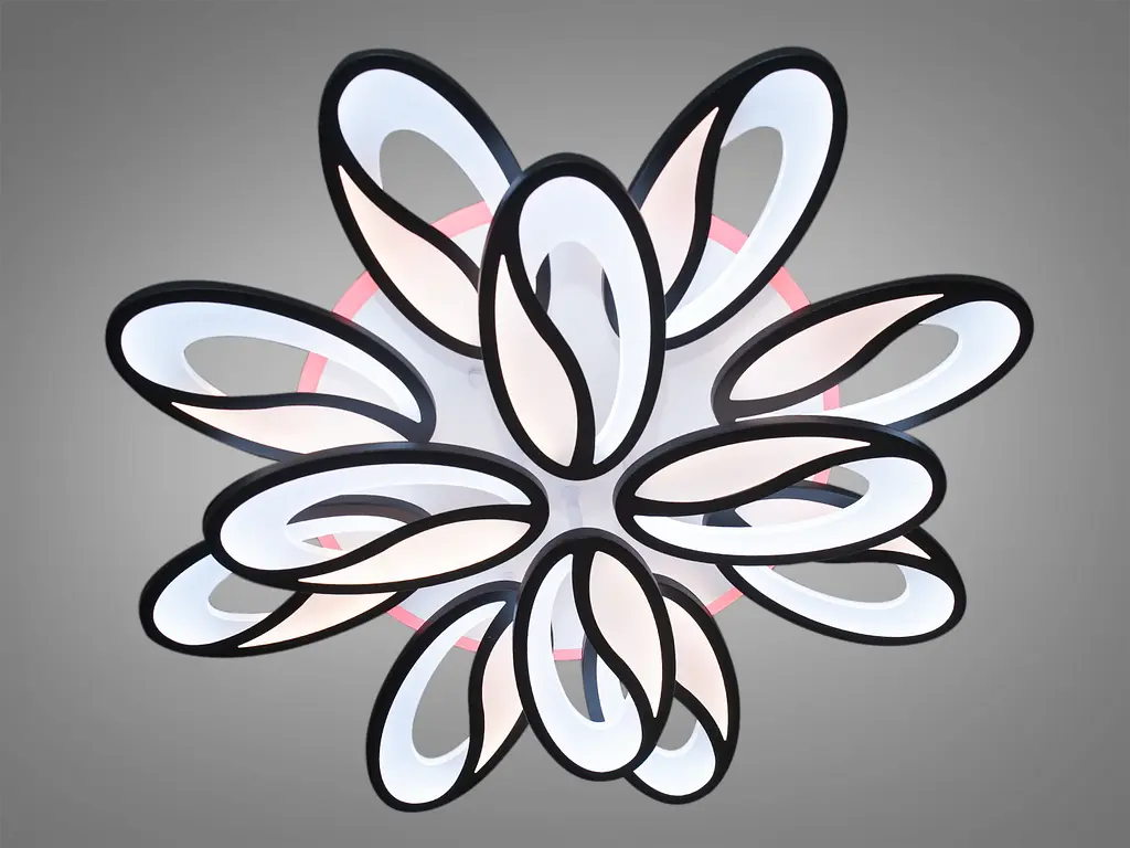 Світлодіодна люстра 8090-8+4BKLEDDIMMER3COL чорна з димером - фото 3