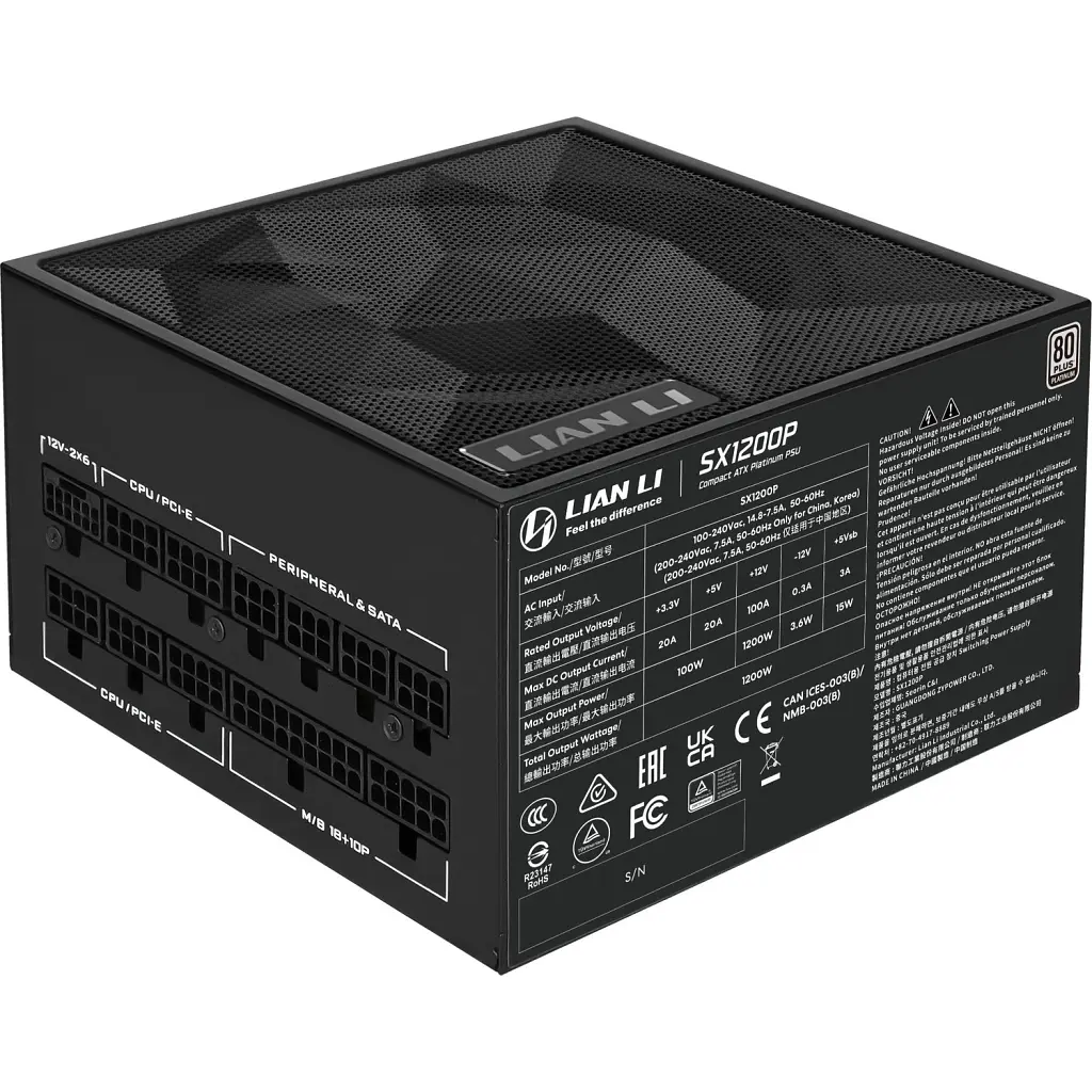 Блок живлення Lian Li 1200W SX1200P Black (G9P.SX1200P.B000.EU) - фото 3