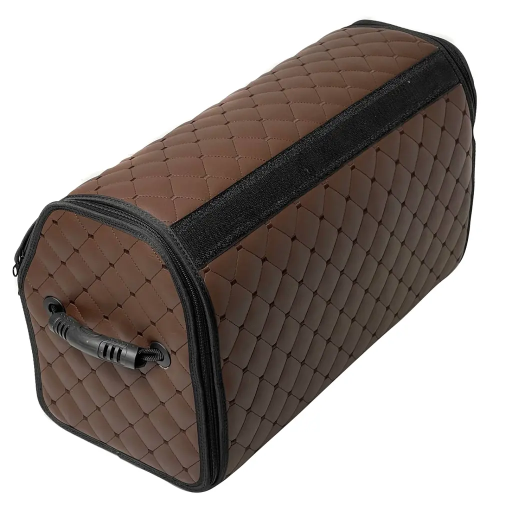 Органайзер саквояж у багажник Audi Premium (Основа Пластик) Еко-шкіра Коричневий - фото 3