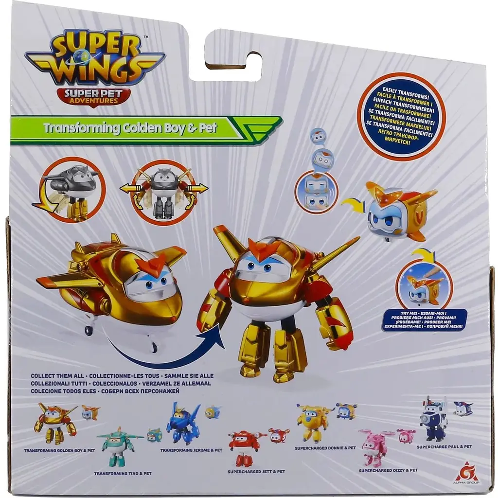 Ігровий набір Super Wings Transforming Золотий Хлопчик і улюбленець (EU770441) - фото 3