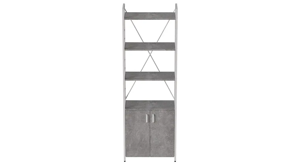 Этажерка 4/60 Ferrum-decor Серии Конект с тумбой 179x60x28 Белый ДСП Бетон (FRD-104497) - фото 4