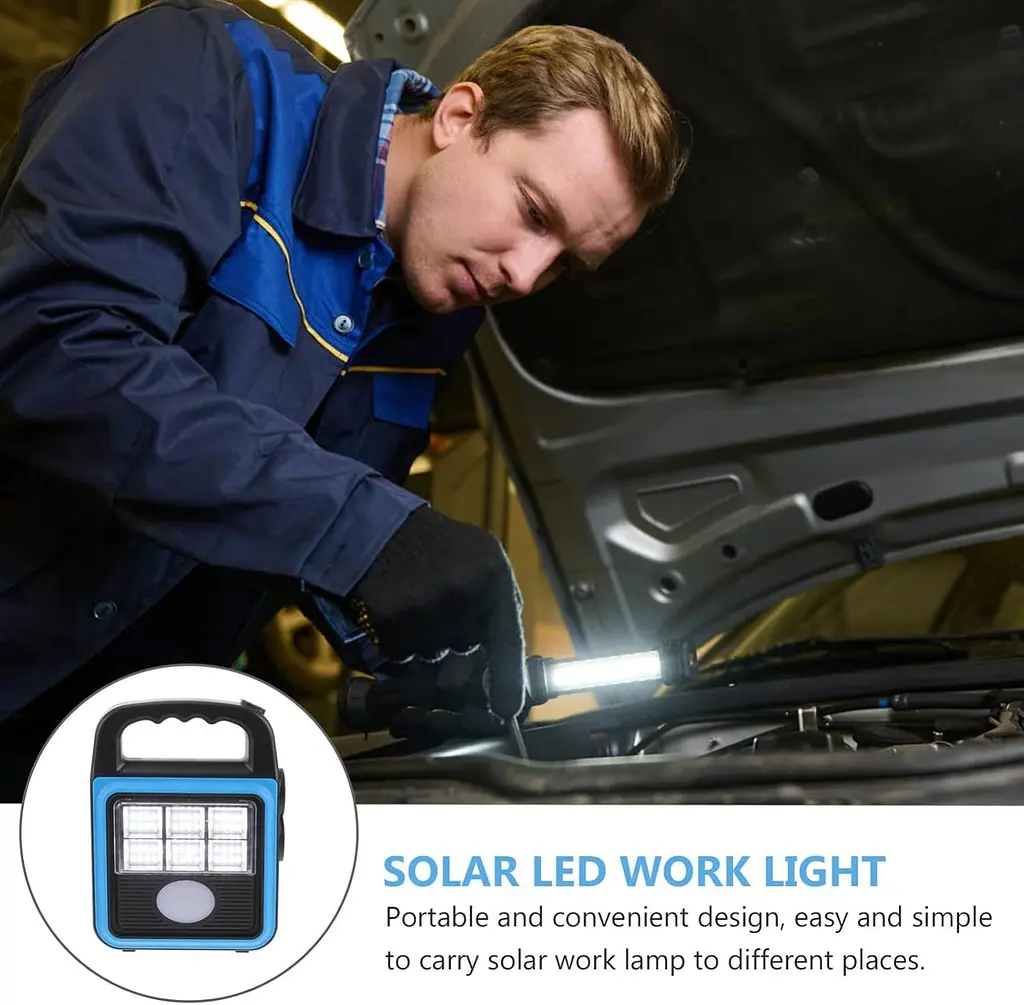 Фонарь-прожектор USB з сонячною панеллю та павербанком Solar LED light HS-8020 - фото 3