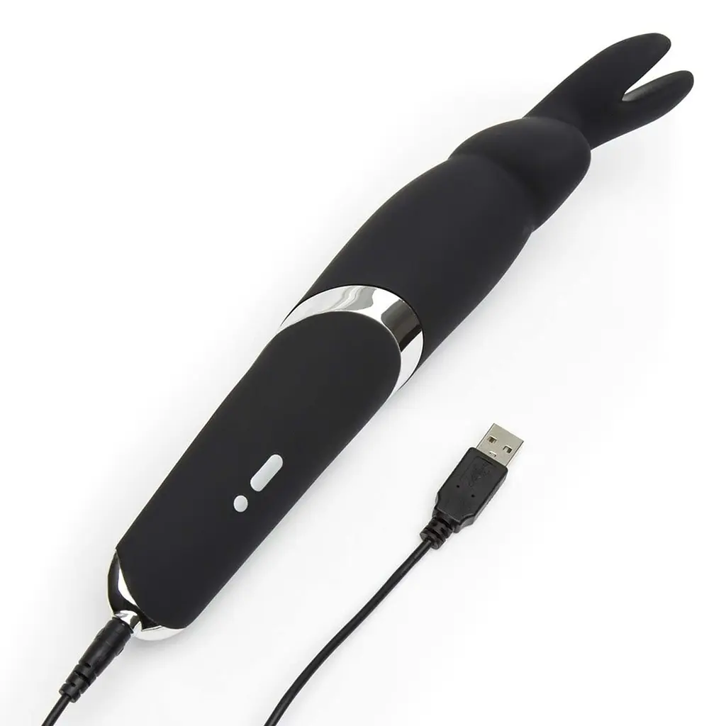 Вібратор Happy Rabbit Rechargeable Wand Vibrator -мікрофон з кролячими вушками, 26.6х4.6 см - фото 4